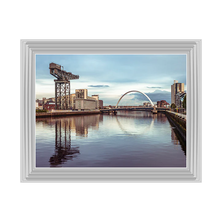 Glasgow River Clyde Bridge & Crane - Framed Picture