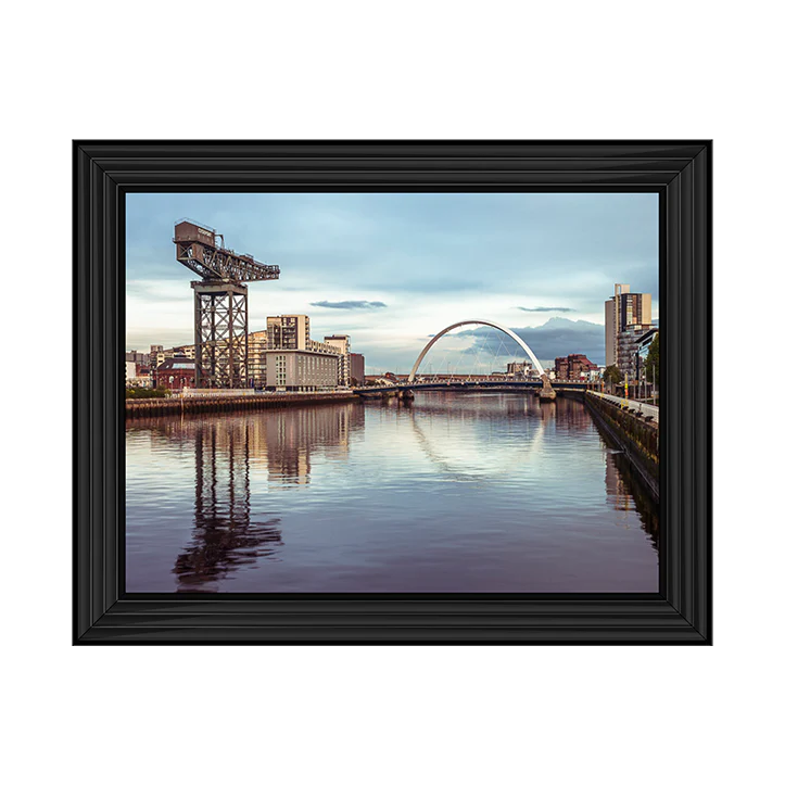 Glasgow River Clyde Bridge & Crane - Framed Picture