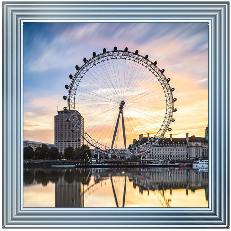 London Eye At Dusk – Silver Framed Picture