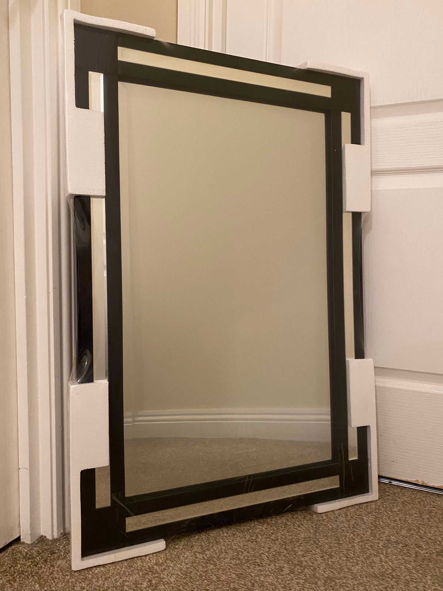 Venice - Black Bevelled Edge Mirror (90 x 60cm)