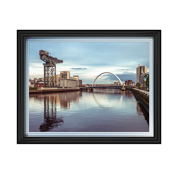 Glasgow River Clyde Bridge & Crane - Framed Picture