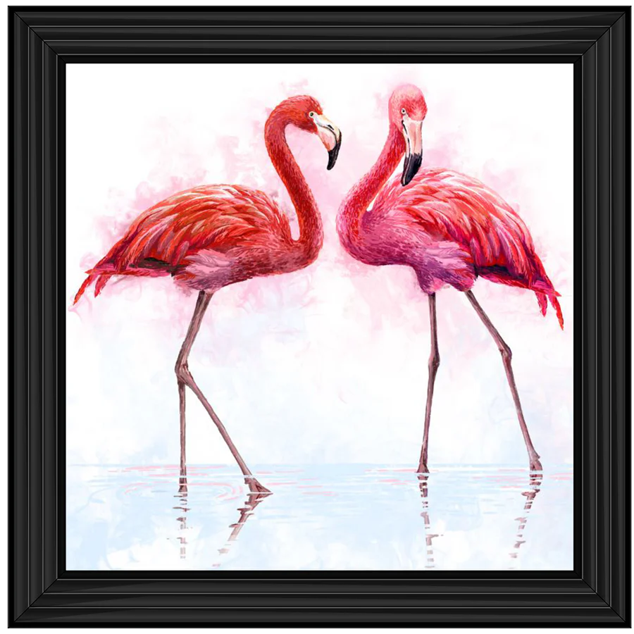 Two Flamingos – Framed Picture