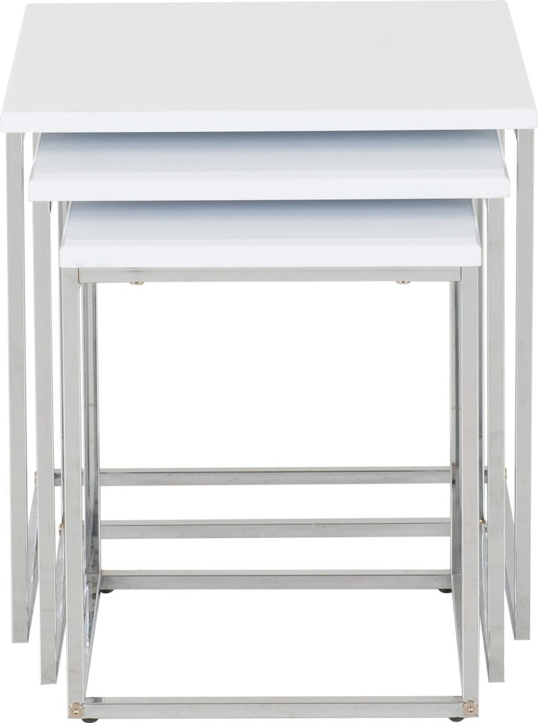 New York – Nest Of 3 Tables – White High Gloss