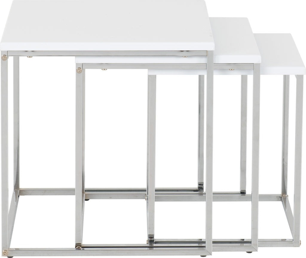 New York – Nest Of 3 Tables – White High Gloss