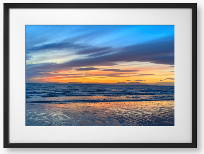 Ayr Beach Sunset - Framed Print