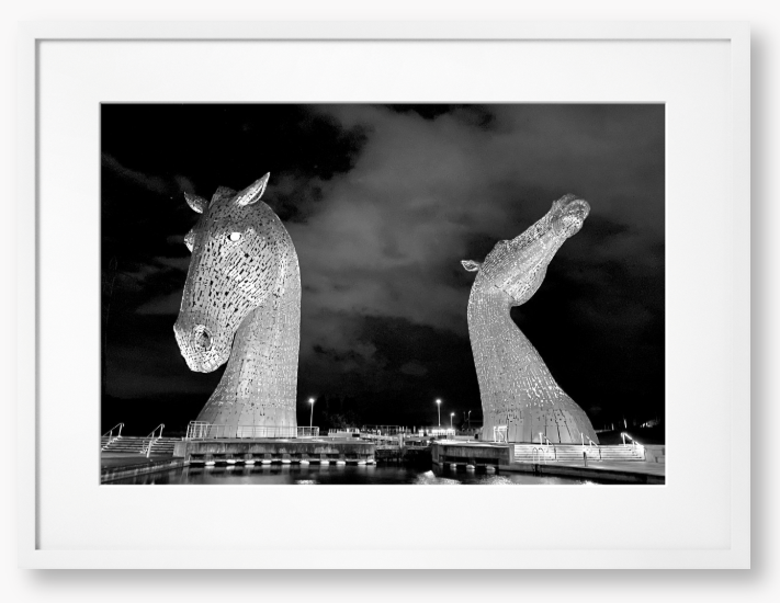 Blue Kelpies At Night - Framed Print