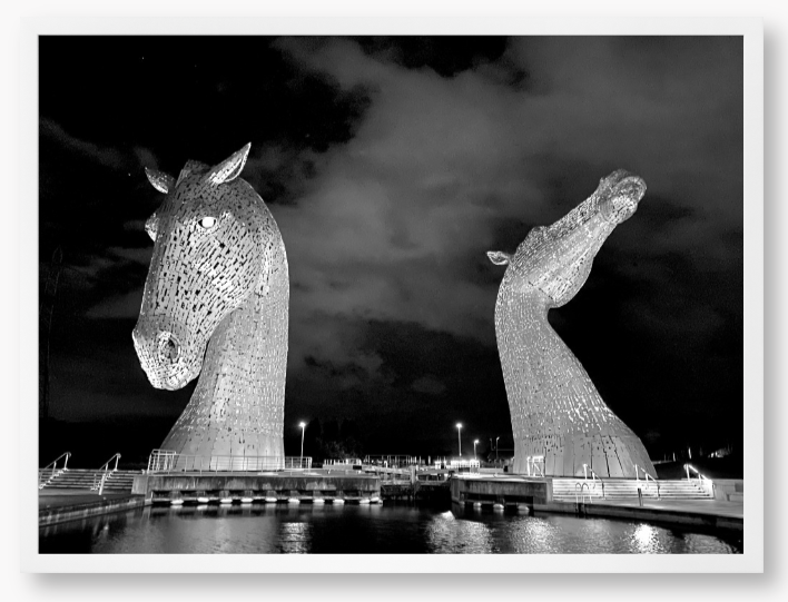 Blue Kelpies At Night - Framed Print