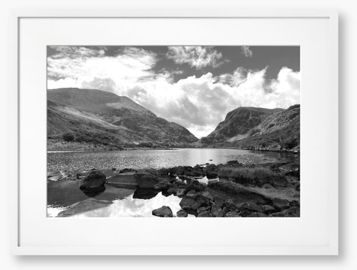 Gap Of Dunloe Black Lake, Ireland - Framed Print