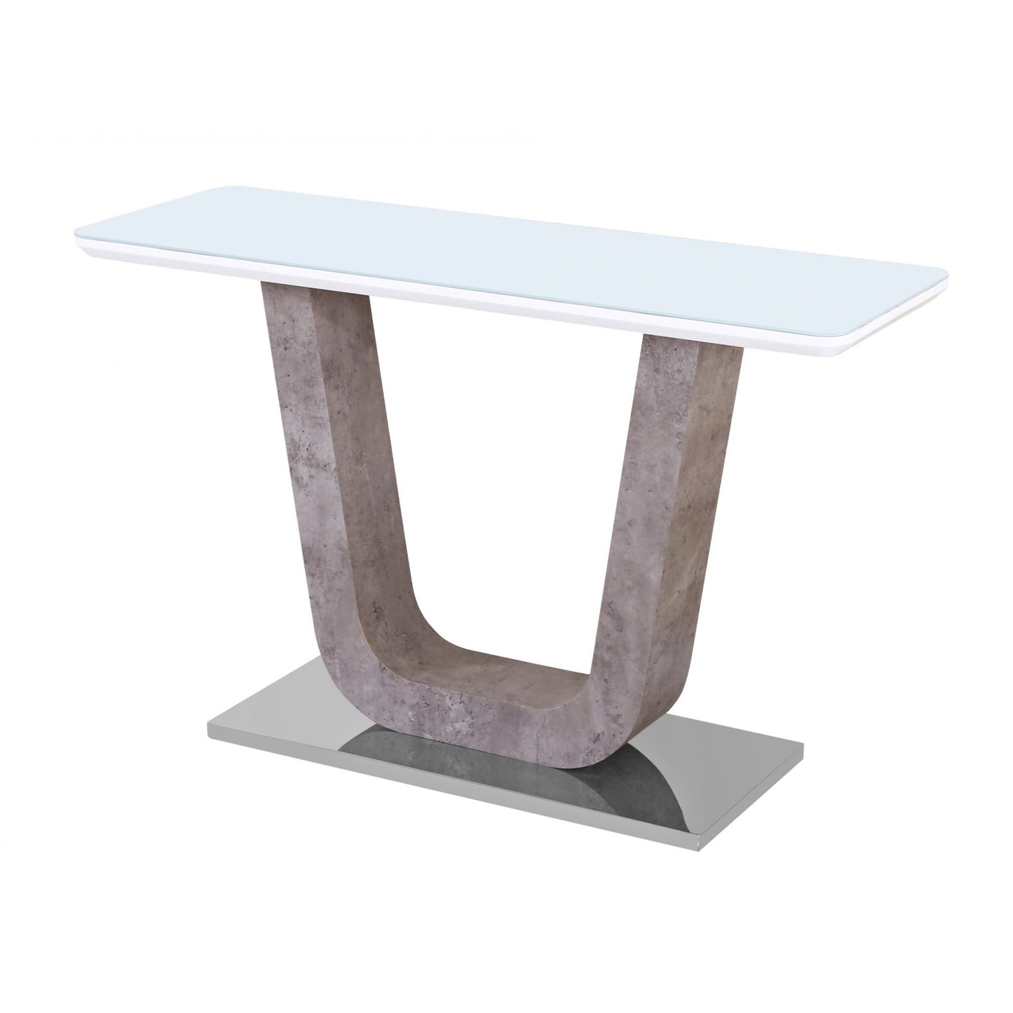 Topaz - Console Table - White Glass