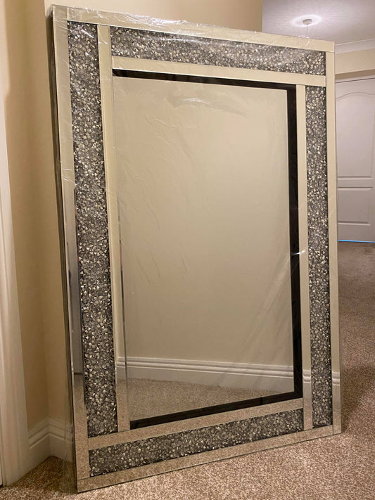 Crushed Crystal - Bevelled Edge Mirror (120 x 80cm)