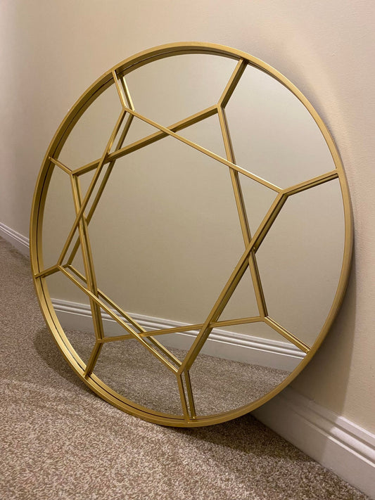 Goldthorpe - Gold Painted Round Mirror (80 x 80cm)