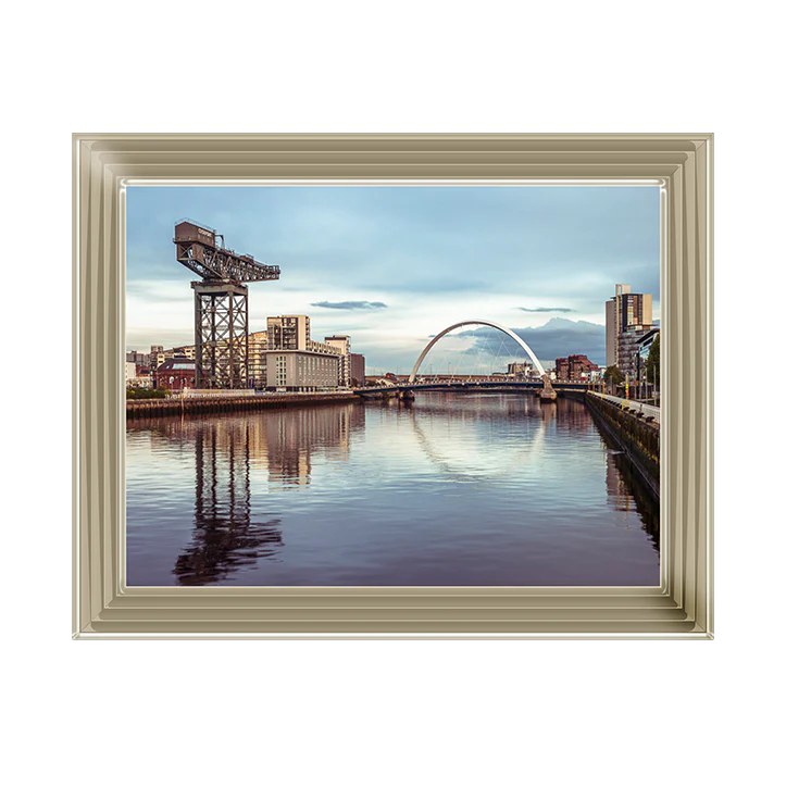 Glasgow River Clyde Bridge & Crane - Framed Picture