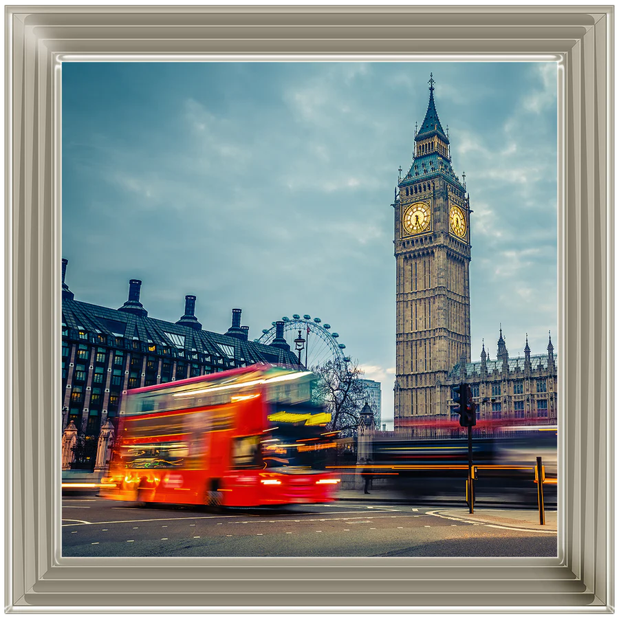London Red Bus & Big Ben - Framed Picture