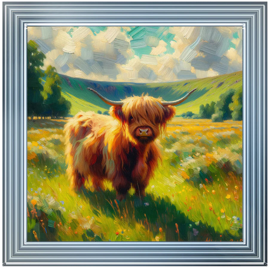Baby Cow Water Colour Effect - Framed Picture