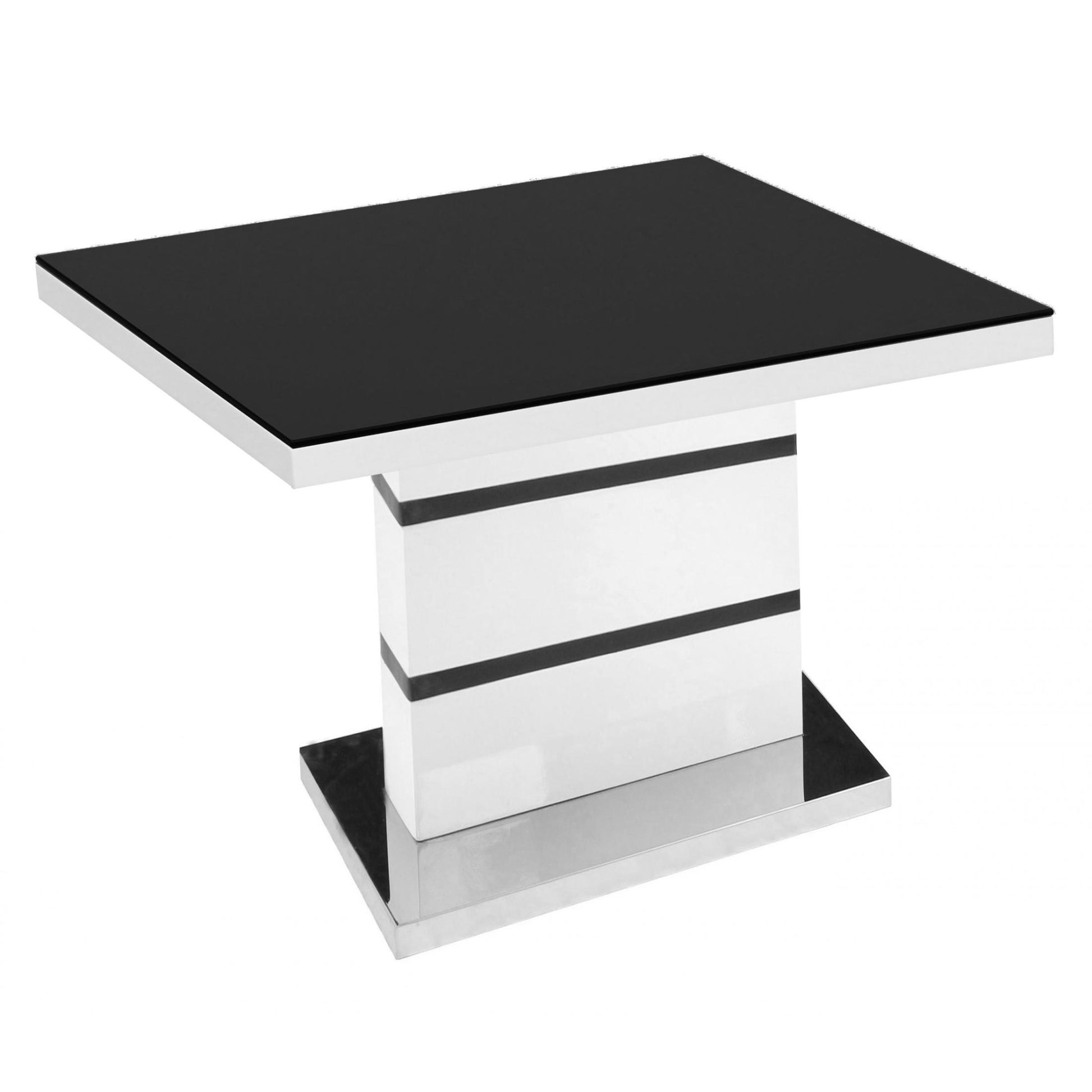 Black and white side table on a white background