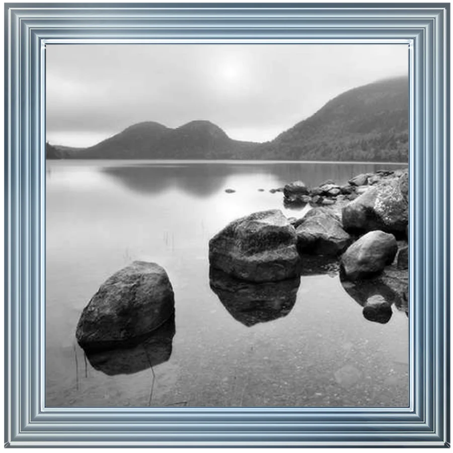 Black & White Mirror Lake - Framed Picture