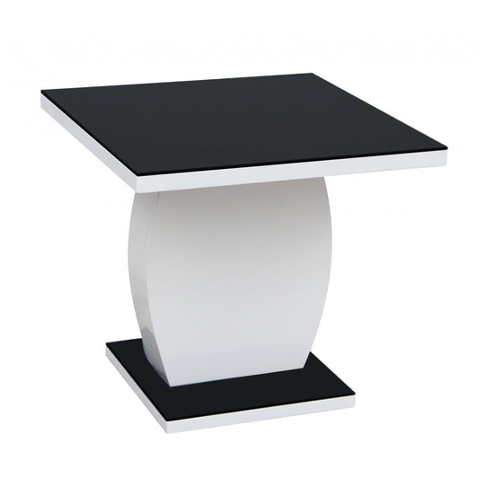 Black and white side table on a white background