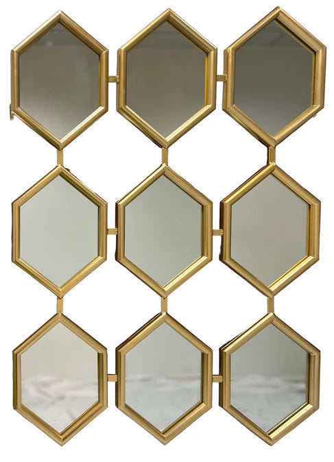 Goldthorpe - Gold Painted Hexagon Mirror (130 x 92cm)