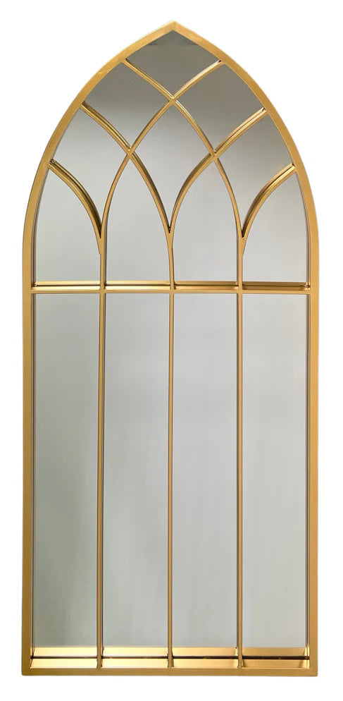 Goldthorpe - Gold Painted Window Pane Mirror (110 x 50cm)
