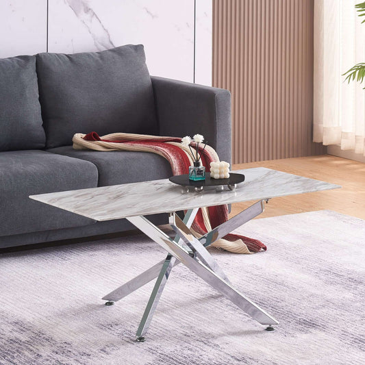 Scimitar - Coffee Table - Silver Legs
