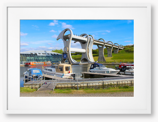 Falkirk Wheel With Boats - Framed Print