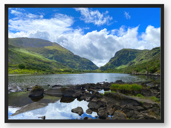 Gap Of Dunloe Black Lake, Ireland - Framed Print