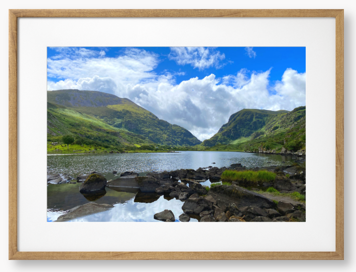 Gap Of Dunloe Black Lake, Ireland - Framed Print