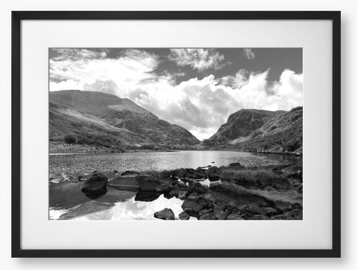 Gap Of Dunloe Black Lake, Ireland - Framed Print