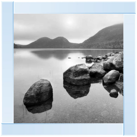 Black & White Mirror Lake - Mirror Framed Picture