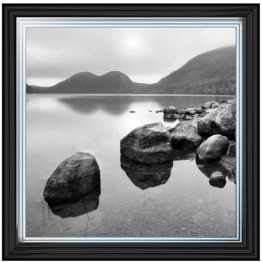 Black & White Mirror Lake - Framed Picture