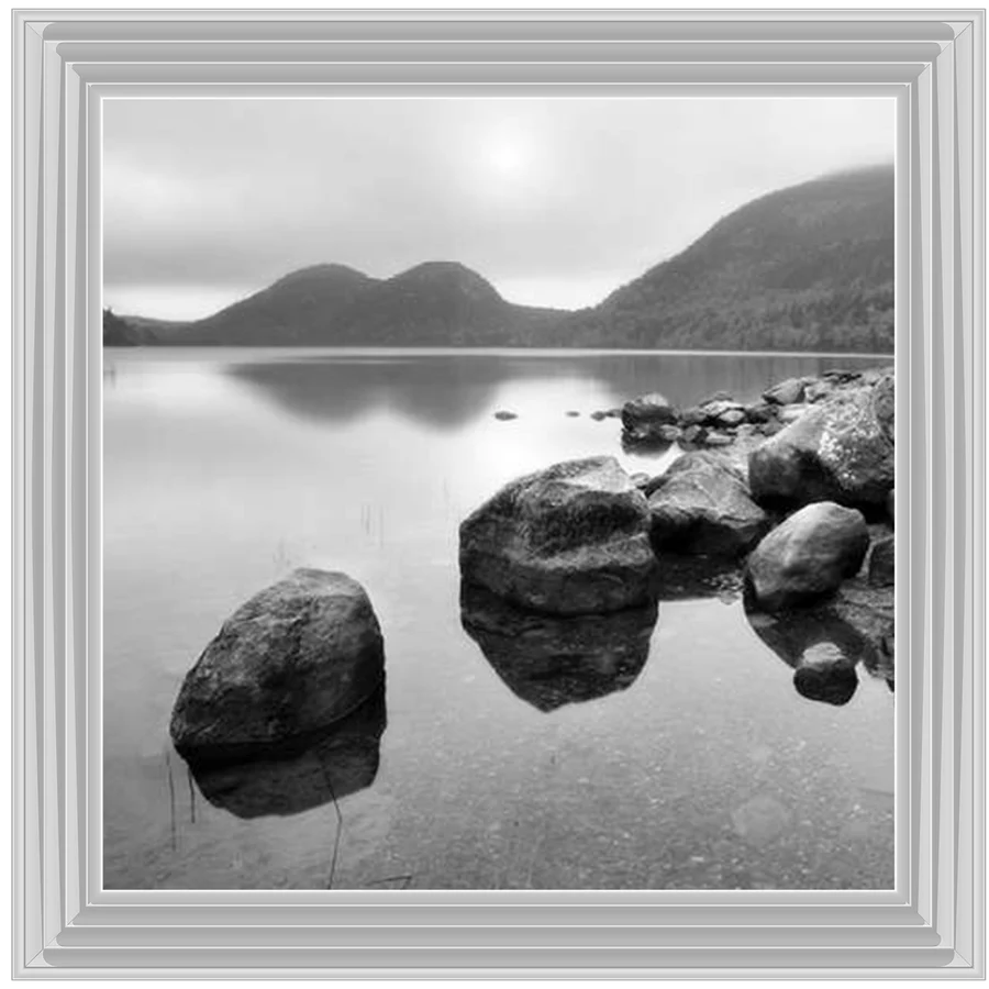 Black & White Mirror Lake - Framed Picture