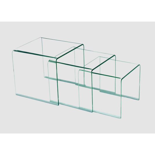Henley - Nest Of 3 Tables - Clear Glass