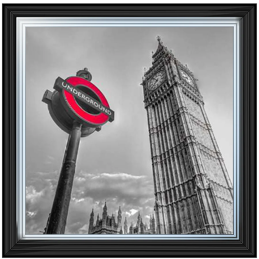 London Big Ben & Underground Sign – Framed Picture